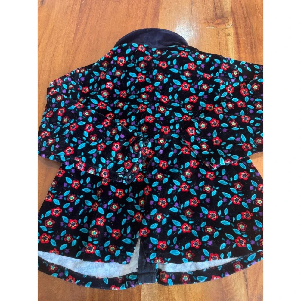 Gymboree Vintage Holiday‎ Christmas Velvet Black Floral Top Rainbow Tag 6